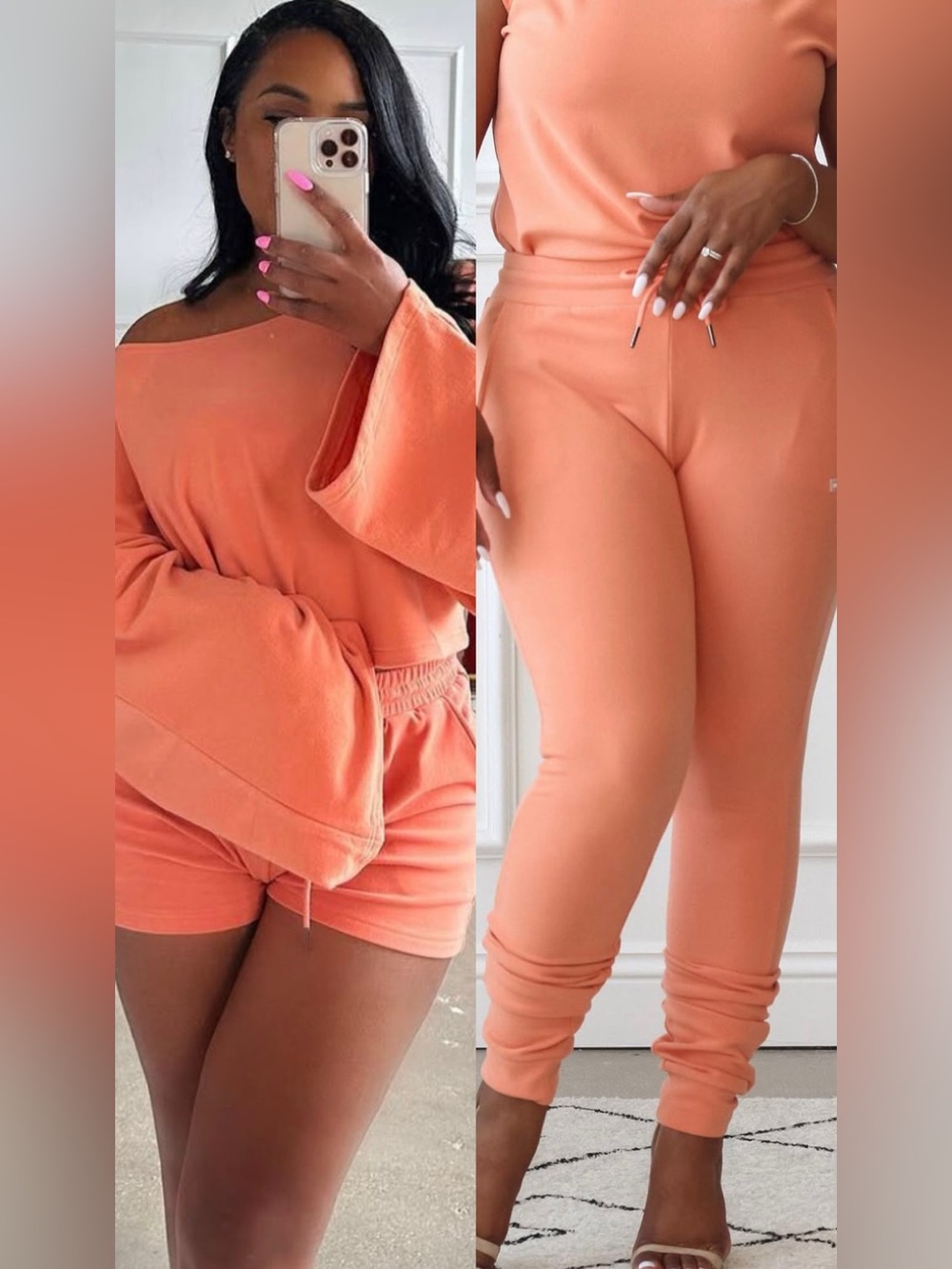 Fancy Homebody Cropped Bell Sleeve Top and Joggers Two-Piece Loungewear Set NWT